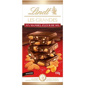 Tafelschokolade Lindt LES GRANDES 31% Mandel - Fleur de Sel