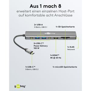 Produktbild für Dockingstation Goobay Slim 8-Port 79146