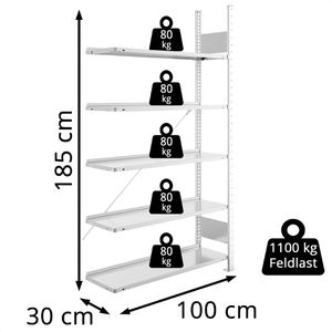 Produktbild für Anbauregal META-Regalbau 200177999, Aktenregal