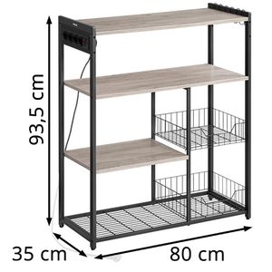 Produktbild für Küchenregal Vasagle KKS196K02, graubraun