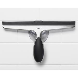 Produktbild für Duschabzieher OXO Good Grips, aus Edelstahl, schwarz/Edelstahl