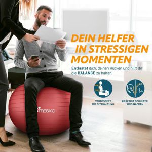 Produktbild für Gymnastikball Tresko Anti-Burst, mit Luftpumpe