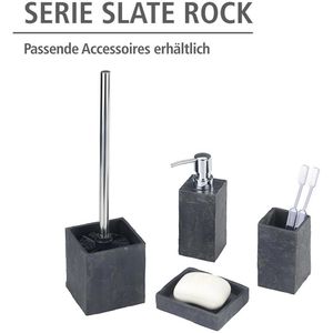 Produktbild für Zahnputzbecher Wenko Slate Rock, anthrazit, aus Kunststein
