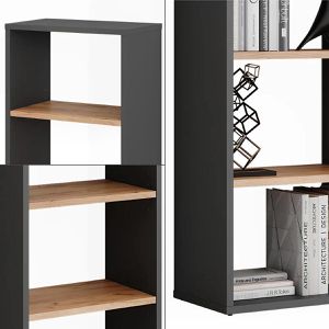 Produktbild für Bücherregal Vicco Orlando, anthrazit / eiche