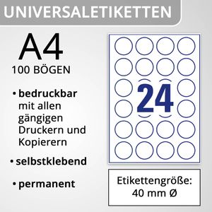 Produktbild für Universaletiketten Zweckform L3415-100, selbstklebend, weiß