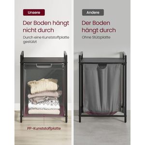 Produktbild für Wäschekorb Vasagle BLH101G01, schwarz/grau