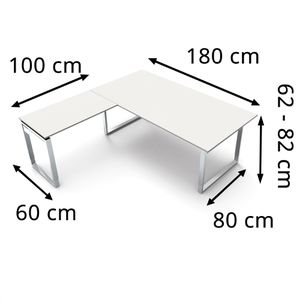 Produktbild für Schreibtisch Kerkmann Aveto 4378, weiß / silber