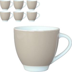 Van-Well Kaffeetassen Vario taupe, 200ml, Porzellan, 6 Stück , 6 Stück