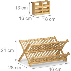 Produktbild für Abtropfgestell Relaxdays 10020326, Cross Bambus