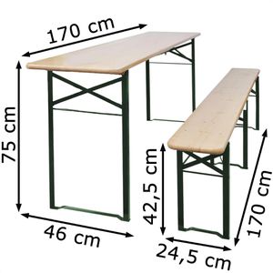 Produktbild für Bierzeltgarnitur vidaXL 363113, braun