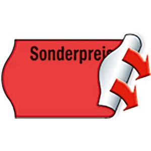 Produktbild für Preisetiketten METO 30013399, rot, 22 x 12 mm