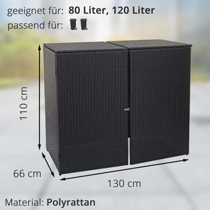 Produktbild für Mülltonnenbox Mendler HWC-E25, Polyrattan
