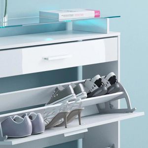 Produktbild für Schuhschrank Vicco Alex, weiß, mit LED-Beleuchtung
