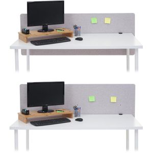 Produktbild für Tischtrennwand Mendler HWC-G75, grau