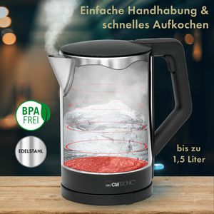 Produktbild für Wasserkocher Clatronic WKS 3692, silber-schwarz