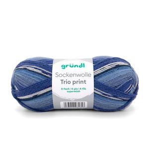 Produktbild für Häkelgarn Gründl 6229-05, Sockenwolle Trio print blau/grün mix