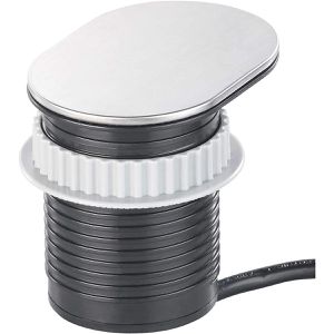 Produktbild für Einbausteckdose Böttcher-AG silber, mit 1,9 m Kabel