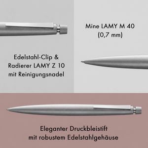 Produktbild für Druckbleistift Lamy 2000 102, silber, Edelstahl