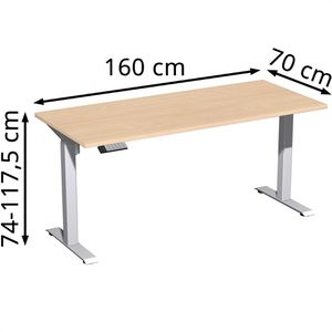 Produktbild für Schreibtisch Geramöbel Elevate Home, buche / silber