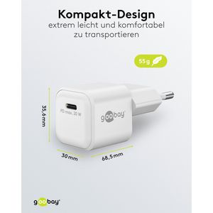 Produktbild für USB-Ladegerät Goobay Nano 79151, 20 Watt