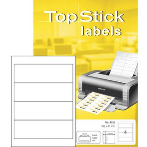 Produktbild für Rückenschilder TopStick labels, 8722, weiß