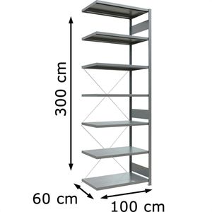 Produktbild für Anbauregal Schulte 12967, 7 Metallböden