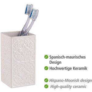 Produktbild für Zahnputzbecher Wenko Cordoba, weiß, aus Keramik