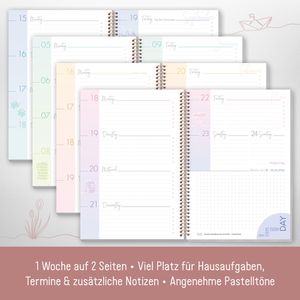 Produktbild für Schülerkalender Häfft College-Timer Poppy, Schuljahr 2025/2026