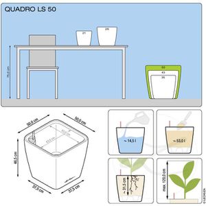 Produktbild für Übertopf Lechuza QUADRO LS 50, anthrazit metallic, 50x47x50cm