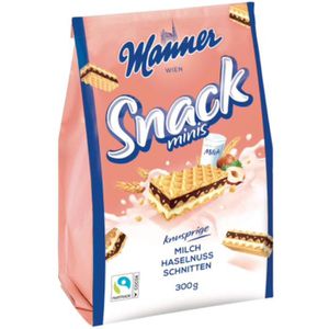 Waffeln Manner Snack Minis Milch-Haselnuss, Waffelschnitte