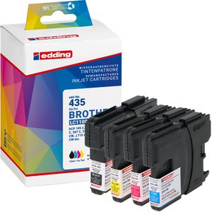 Produktbild für Tinte Edding EDD-435 für Brother LC-1100VAL Value Pack