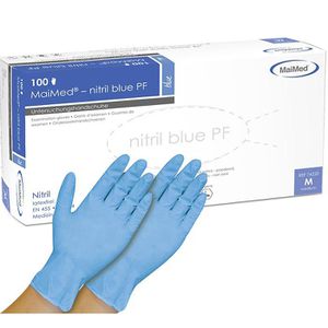 Einmalhandschuhe MaiMed Nitril blue PF, blau, 100 Stück