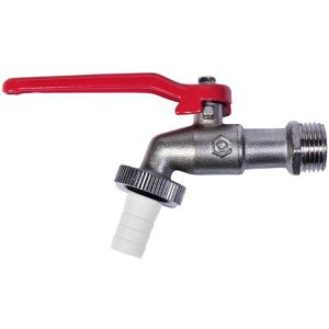 Auslaufventil Meister FLOR92580, Hebelgriff rot, aus Messing