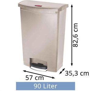 Produktbild für Mülleimer Rubbermaid Slim Jim Step-On, 1883552