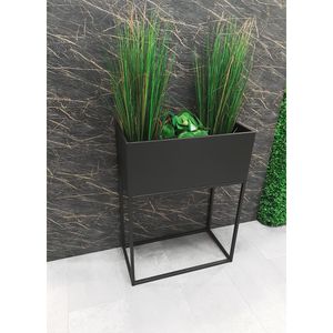 Haku-Möbel Pflanzkasten Flora 1, schwarz, 45 x 20 x 60 cm, Stahl – Böttcher  AG