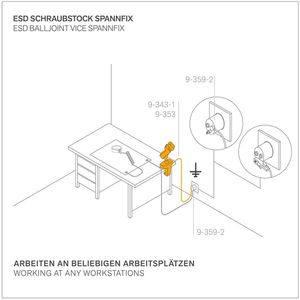 Produktbild für Schraubstock Bernstein 9-205-ESD Spannfix, drehbar