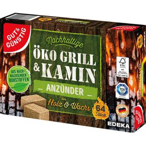 Produktbild für Grillanzünder Gut&amp;Günstig Öko, Bio Anzündwürfel, brennstark