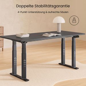 Produktbild für Schreibtisch FlexiSpot E7B Plus, schwarz / schwarz