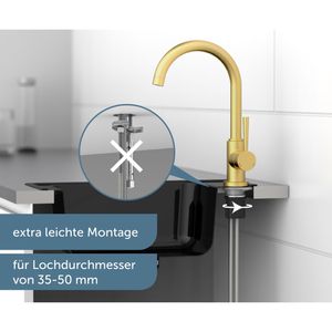 Produktbild für Küchenarmatur Schütte Cornwall, gold matt