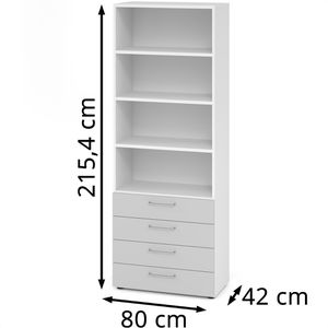 Produktbild für Kombischrank Hammerbacher Serie 9 Advanced, lichtgrau / weiß