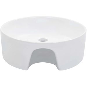 Produktbild für Waschbecken vidaXL mit Überlauf, aus Keramik, weiß