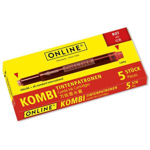 Füllerpatronen Online 17307 Kombipatrone, rot
