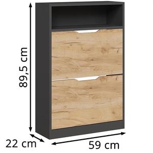 Produktbild für Schuhschrank Vicco Luca, anthrazit / eiche