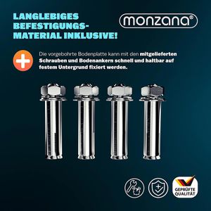 Produktbild für Absperrpfosten Monzana 105573, grau, aus Metall