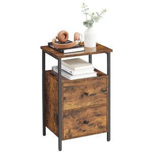 Nachttisch Vasagle LET521B01, braun, aus Holz, stehend