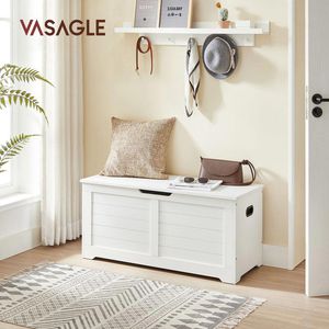 Produktbild für Sitztruhe Vasagle weiß, 100 x 46 x 40cm