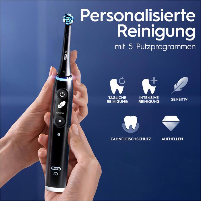 Oral-B Elektrische-Zahnbürste IO Series 6N, Black, 5 Putzmodi, Mit ...