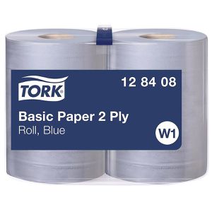 Putztuchrolle Tork 128408, W1, aus Recyclingpapier, blau