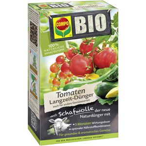 Compo Dünger Bio Tomaten Langzeitdünger, Langzeitwirkung bis 150 Tage, mit Schafwolle, 750g