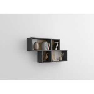 Produktbild für Wandregal FMD-Möbel Nora, 270-001, anthrazit / artisaneiche